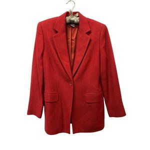 Alfani Red Jacket Silk Linen Long Box Blazer Trend